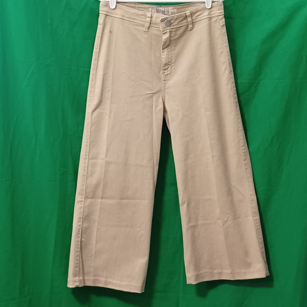 Shava Jeans Premium Wide Leg Isabeli Tan Khaki Pants High Waist  32x23 Altered